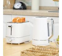 Homcom 1.7L 3000W Fast Boil Electric Kettle And 2 Slice Toaster Set, White