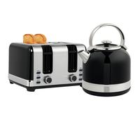 HOMCOM 1.7L 3000W Fast Boil Electric Kettle and 4 Slice Toaster Set, Black