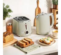 Homcom 1.7L 3000W Kettle And 2 Slice Toaster With Keep Warm Memory Function In Grey Grey