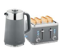 Rapid Boil Kettle and 4 Slice Toaster Set w/Strix Thermostat, 1.7L 3000W HOMCOM Grey One Size