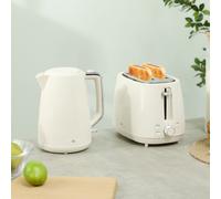 HOMCOM 1.7L Fast Boil Electric Kettle and 2 Slice Water Toaster Set, Cream