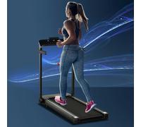 600W Foldable Steel Motorised Treadmill Black - HOMCOM | TJ Hughes