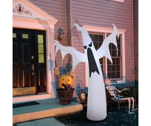 HOMCOM 1.8m Inflatable Ghost - Light-Up LED, IP44 Weather-Resistant, Internal Fan, Includes Stakes & Sandbag (844-173V70)