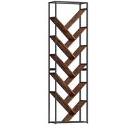 HOMCOM 10 Shelf Industrial-Style Bookshelf - Black/Brown