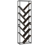 HOMCOM 10 Shelf Industrial-Style Bookshelf - Black/Grey