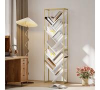 HOMCOM 10 Tier Tree Bookshelf Industrial Tall Bookcase in White HOMCOM White