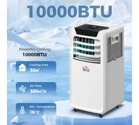 HOMCOM Portable Air Conditioner 823-029V70WT White 36.7 x 35.3 x 68.4 cm