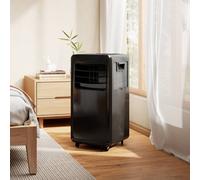 HOMCOM Air Conditioning Unit 10000 BTU, 4-in-1 Portable Air Conditioner, Dehumidifier, Cooling, Fan, Sleep Mode with Remote Control, LED Display, 2 Speeds, 24H Timer, Window Venting Kit, 30m², Black