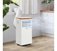 HOMCOM 10000 BTU 4-In-1 Compact Portable Mobile Air Conditioner Unit Cooling Dehumidifying Ventilating w/ Fan Remote LED 24 Hr Timer Auto Shut-Down