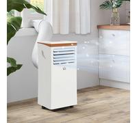 HOMCOM 10000 BTU 4-In-1 Compact Portable Mobile Air Conditioner Unit Cooling Dehumidifying Ventilating w/ Fan Remote LED 24 Hr Timer Auto Shut-Down