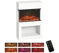 Homcom 1000W/2000W Electric Fire And Mantel With Remote & Timer In White White