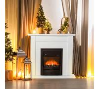 Electric LED Flame Effect Fire and Mantelpiece, white