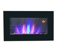 Homcom 1000W/2000W Electric Wall Fireplace W/ Led Flame Effect Timer Remote Home Heater In Black Black