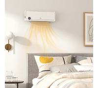 Homcom 1Kw/2Kw Wall Downflow Heater W/ Timer, White