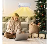 HOMCOM Wall Mounted Downflow Ceramic Heater with 12 Hour Timer, Remote, Overheat Protection for Home and Office, 1000W/2000W, White