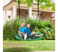 Homcom 100Cm Giant Nest Web Rope Hanging Tree Swing Seat Round Backyard