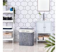 Collapsible Bamboo Laundry Hamper Organizer Clothes Washing Basket Bin Storage Box Removable Lining Large Section Double - Home Living | TJ Hughes