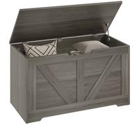 HOMCOM Storage Trunk with 2 Safety Hinges, 80cm, Charcoal Grey, Grey