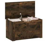 HOMCOM 100L Storage Chest w/Safety Hinge 80 x 40 x 45 cm Rustic Brown