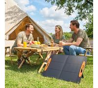 HOMCOM 100W Portable Solar Panel Solar Charger with USB-A & USB-C Output - Black - 114.5L x 59.1W x 2.1Hcm