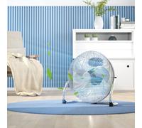 HOMCOM 55cm100W 3 Wind Speed Metal Fan - Silver, Silver