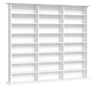 HOMCOM 1032 CD/594 DVD Storage Unit, Blu-ray Media Storage Shelf with 24 Compartments and 18 Adjustable Shelves, White