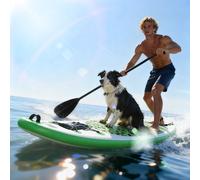 HOMCOM Inflatable Stand Up Paddle Board, 10' x 30" x 4", Non-Slip SUP, with ISUP Accessories, Hand Pump, 3 Fins, Adj Paddle for Youth Adult Beginners/Experts