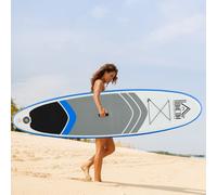 HOMCOM 10ft Inflatable Stand-Up Paddle Board SUP Accessories Carry Bag Blue - Blue, White, Grey and Black - PVC, EVA - 305cm x 80cm x 15cm