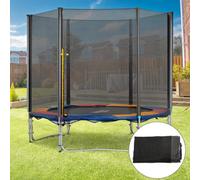 HOMCOM 10ft Trampoline Net Replacement Safety Net Enclosure Net Spare w/ 6 Poles