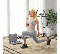 Homcom 10Kg Dumbbell Weights Set With Carry Case, Pink, Purple, Grey, Brown Multi One Size