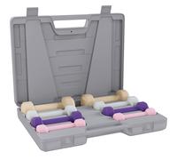 HOMCOM 10KG Dumbbells Set with Carry Case, Hand Weights for Women and Men Home Gym Weight Lifting Training, Pink, Purple, Grey, Brown