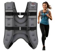 HOMCOM 10KG Weighted Vest with Adjustable Straps, Pocket, Reflective Strips, Grey