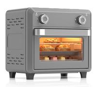 HOMCOM 10L Air Fryer Oven, Mini Oven, Adjustable Temperature,1000W, Grey | Grill, Roast, Bake, Timer, Dishwasher Safe Accessories