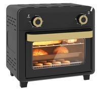 HOMCOM 10L Air Fryer Oven Mini Oven Worktop Oil Free Cooking 1000W Black | Grill, Roast, Bake, Adjustable Temperature, Timer, Dishwasher Safe