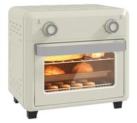 HOMCOM 10L Air Fryer Oven Mini Oven Worktop Oil Free Cooking 1000W Cream | Grill, Roast, Bake, Adjustable Temperature, Timer, Dishwasher Safe