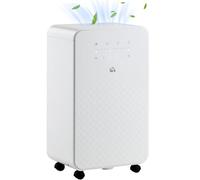 Homcom 10L Per Day 2L Dehumidifier And Air Filter 24H Timer For Home In White White