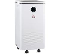 HOMCOM 10L/Day Dehumidifier with 2.5L Water Tank, Digital Display, Intelligent & Sleep Mode, 24H Timer, Laundry Clothes Drying, for Home and Large Room Basement White