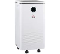 HOMCOM 10L/Day Dehumidifier with 2.5L Water Tank, Intelligent & Sleep Mode, Quiet Compact Dehumidifier for Home Laundry Basement, White Aosom UK