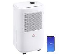 HOMCOM 10L/Day Portable Quiet Dehumidifier with WiFi Control 2.2L Tank | Smart App Control, Electric Moisture Air Dehumidifier, for Home, Laundry, Basement