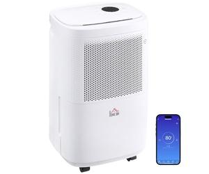 HOMCOM 10L/Day Portable Quiet Dehumidifier with WiFi Smart App Control, 2.2L Water Tank, Electric Moisture Air Dehumidifier for Home Laundry Basement
