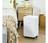 Homcom 10L Per Day 2L Dehumidifier And Air Filter 24H Timer For Home In White White