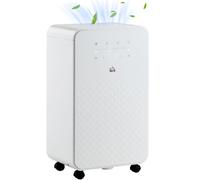 Homcom 10L Per Day 2L Dehumidifier And Air Filter 24H Timer For Home In White White