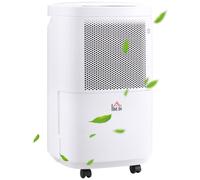 HOMCOM 10L/Day Quiet Low-Energy Dehumidifier with WiFi Smart App Control, Electric Moisture Air Dehumidifier for Home Laundry Basement, White Aosom UK