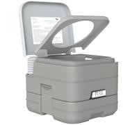 HOMCOM 10L Portable Travel Toilet Outdoor Camping with 2 Detachable Tanks Grey