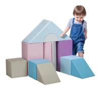 HOMCOM 11-Piece Play Equipment for Toddlers, Soft Play Set, Blue