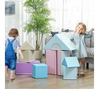 HOMCOM 11 Piece Soft Play Equipment, for Toddler 1-3 Years Old in Blue HOMCOM Blue