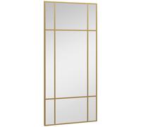 HOMCOM Window Style Vanity Mirror 110 x 50cm Hanging Wall Mirror Gold Tone
