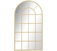 HOMCOM 110 x 65 cm Arched Decorative Wall Mirror for Bedroom Living Room, Modern Window Bathroom Mirror for Home Decor