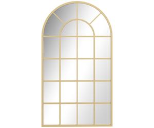 HOMCOM 110 x 65 cm Arched Decorative Wall Mirror for Bedroom Living Room, Modern Window Bathroom Mirror for Home Decor