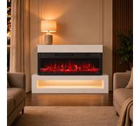 Homcom 110Cm 3-Sided Electric Fireplace Freestanding And Wall Mounted